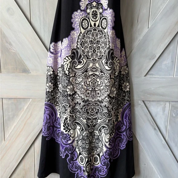 Purple and Black Maxi Dress - Picture 3 of 8